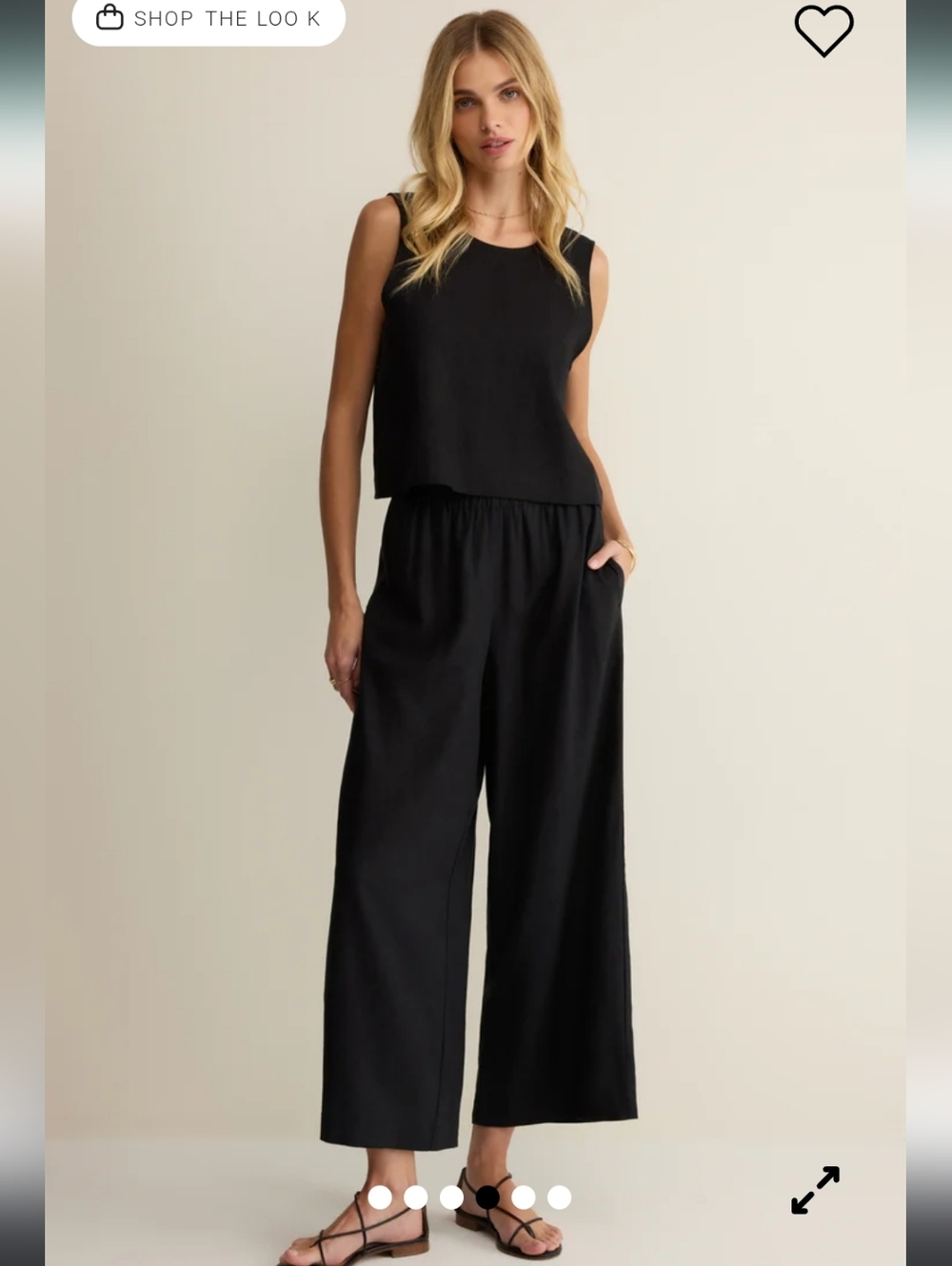 Z Supply Scout Pant Black Wide Leg Size S Linen Rayon Minimalist Pockets
